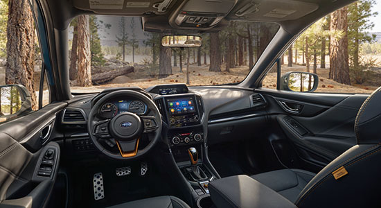 Interior of the 2022 Subaru Forester.